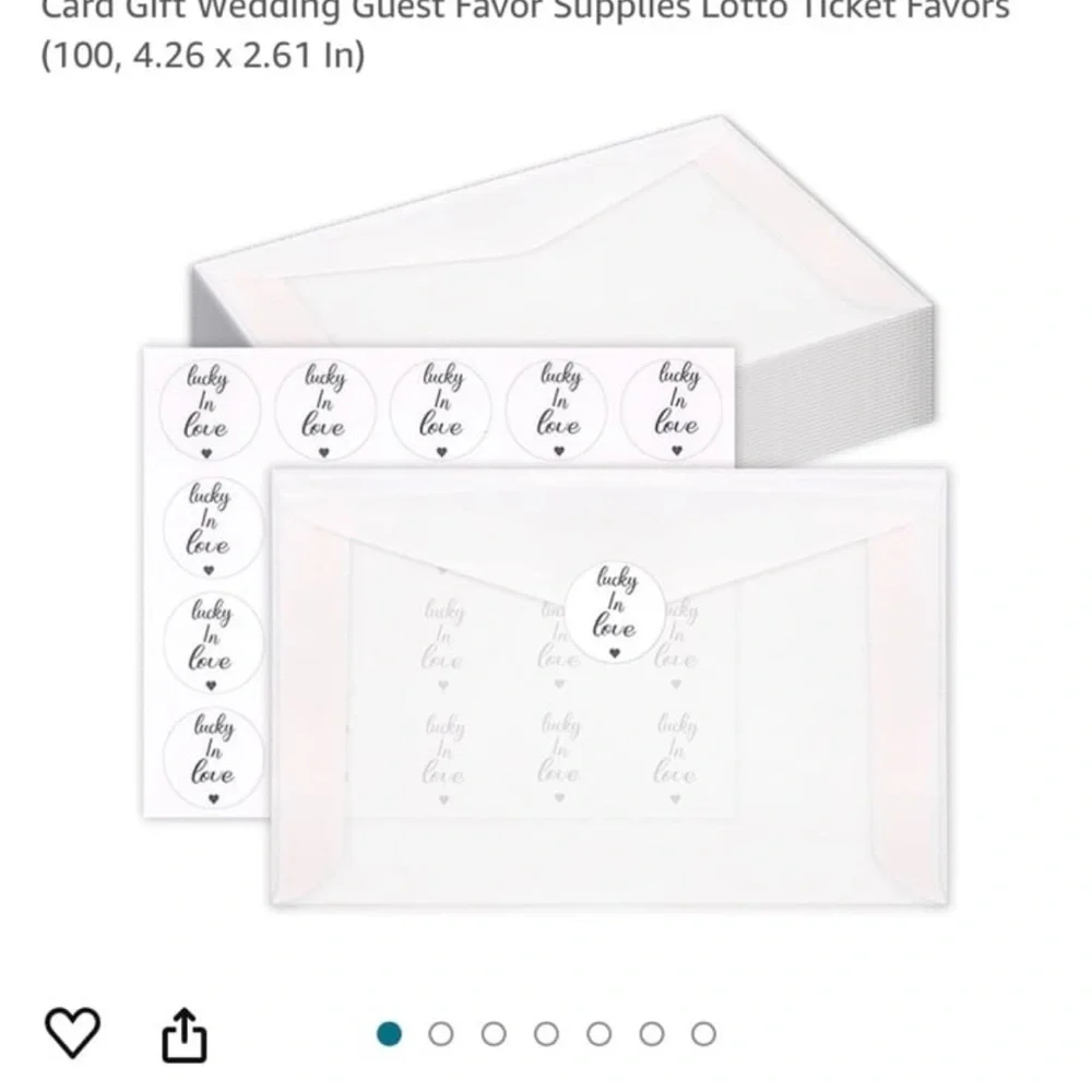 White Wedding Favor Envelopes
